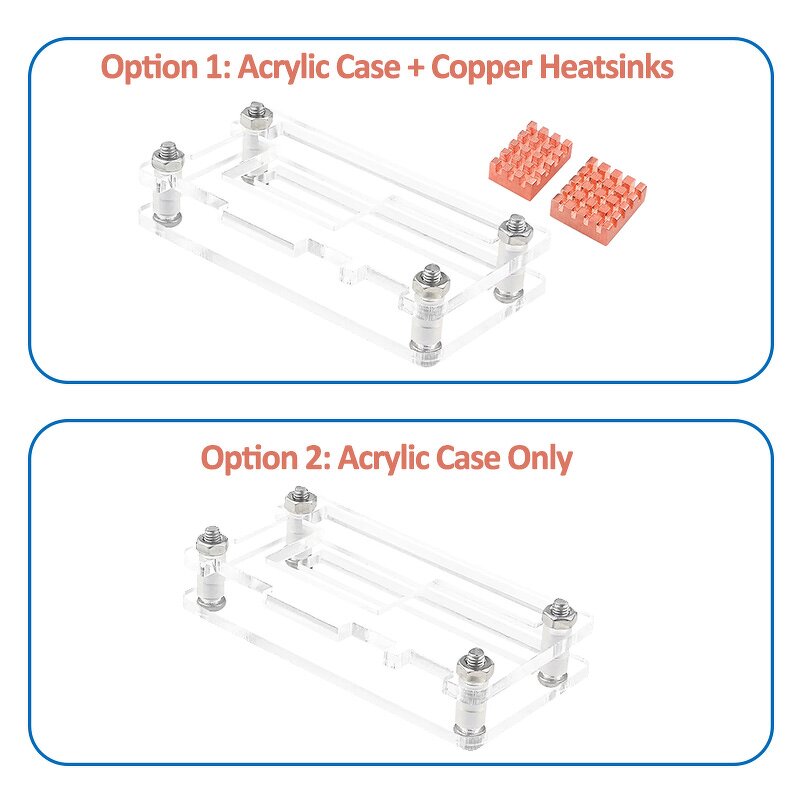 Acrylic Case - Manufacturer Orange Pi Zero 2W Clear Transparent Shell Heatsinks Protective