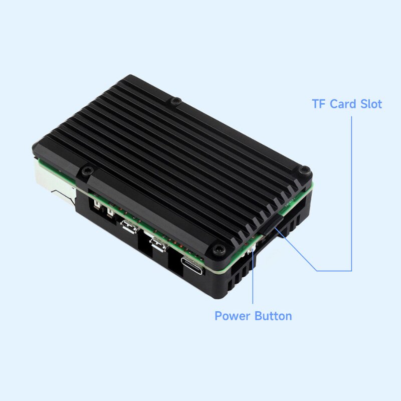 Aluminum Case - Manufacturer Raspberry Pi 5 Metal Shell Heatsink Temperature Controlled Fan