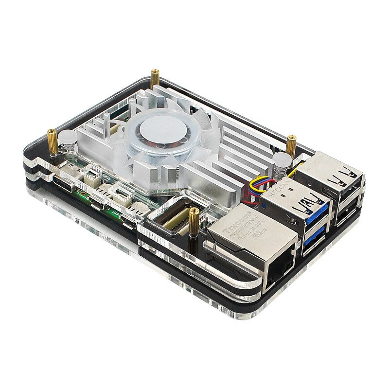 Protection Shell - Manufacturer Raspberry Pi 5 5-Layer Acrylic Case Aluminum/Copper Cooler