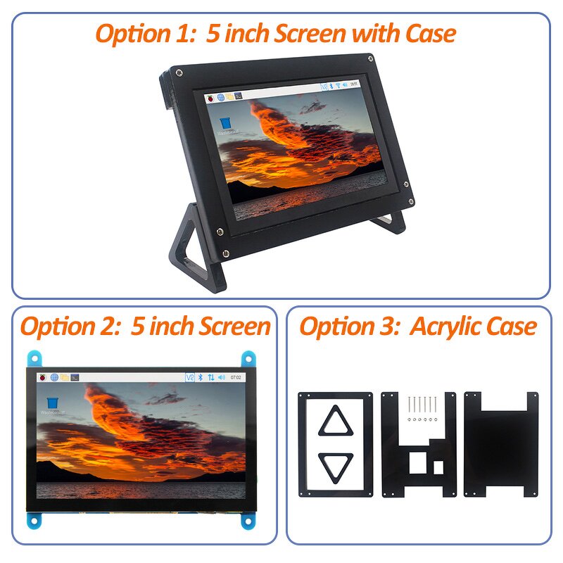 Touch Screen - Manufacturer 5" 800*480 LCD Acrylic Holder Pi 4/3B Orange Pi PC