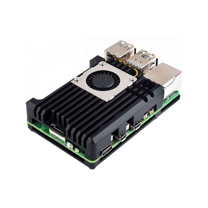 Aluminum Case - Manufacturer Raspberry Pi 5 Metal Shell Heatsink Temperature Controlled Fan