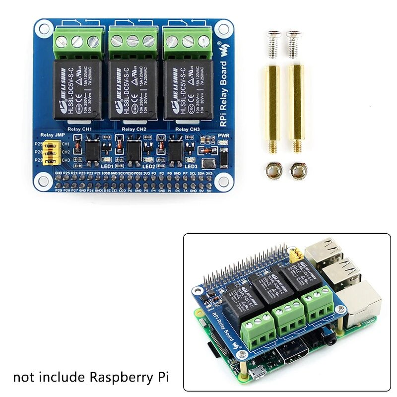 Relay Module - Manufacturer 3 Channel GPIO Smart Home Expansion Board Pi 5/4B/3B+
