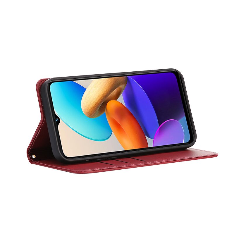 Phone Case - Manufacturer Vivo Y22s Calfskin Wallet Magnetic Solid Color Lightweight