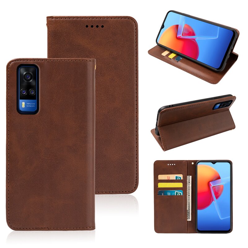 Phone Case - Manufacturer VIVO Y51 2020 India PU Calfskin Wallet Magnetic Slim Light
