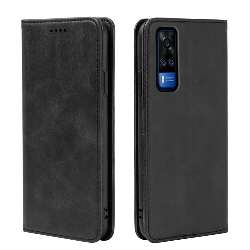 Phone Case - Manufacturer VIVO Y51 2020 India Wallet Case Calfskin PU Magnetic Fast
