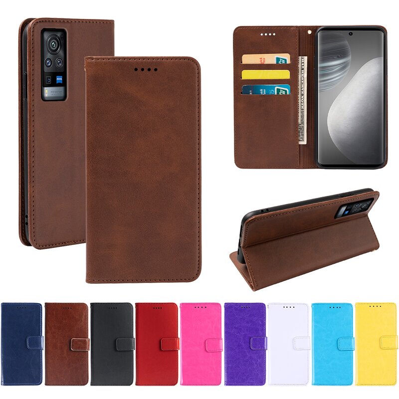 Phone Case - Manufacturer Vivo X60 Pro Waterproof Calfskin Wallet Magnetic Model Max