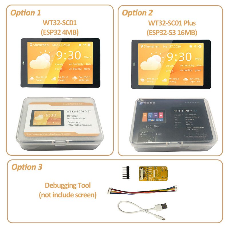 Touch LCD - Manufacturer WT32-SC01 Plus Esp32 3.5" 320X480 WiFi-BT Smart Home