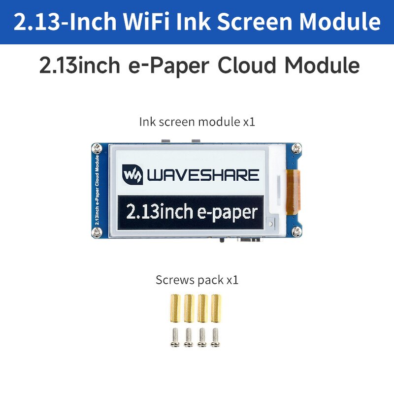 E-Paper Module - Manufacturer 2.13" 250x122 WiFi Low Power Wide Viewing Angle Module