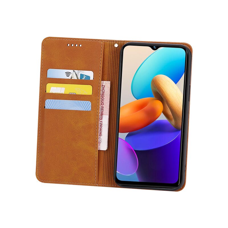 Phone Case - Manufacturer Vivo Y22s Calfskin Wallet Solid Color Light 5G Holster