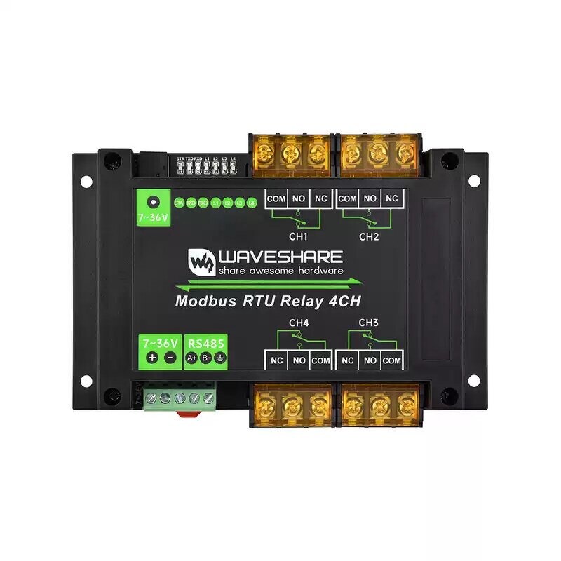 Relay Module - Manufacturer Weixue 4-Way RS485 High Current Modbus RTU Industrial Isolation