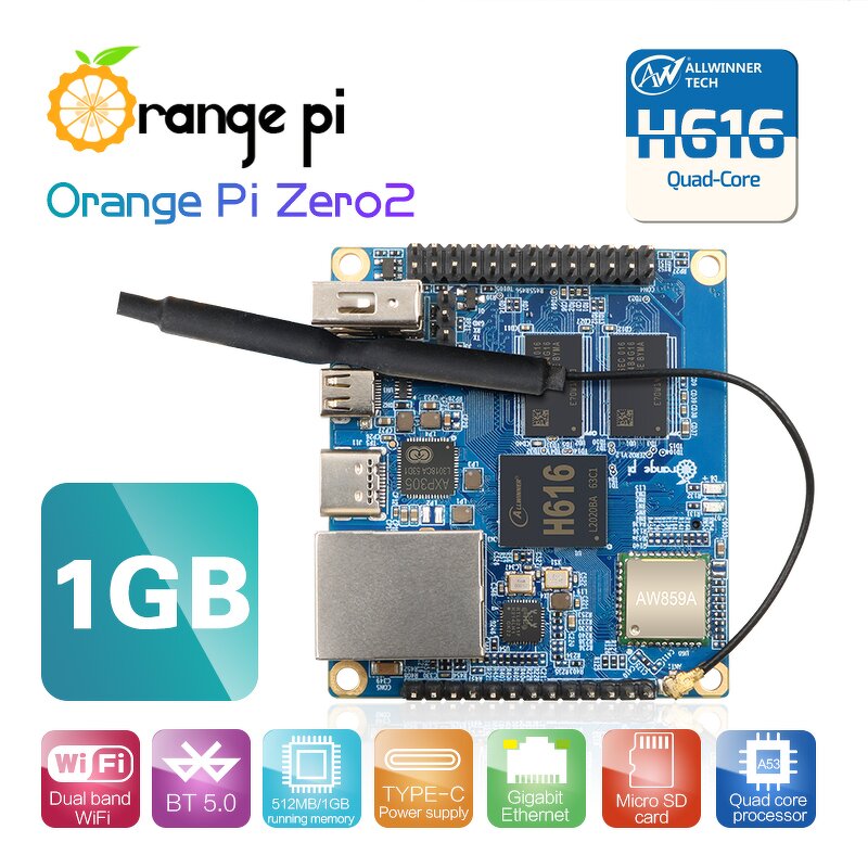 Development Board - Manufacturer Orange Pi Zero 2 1GB H616 BT WiFi IR Android Ubuntu