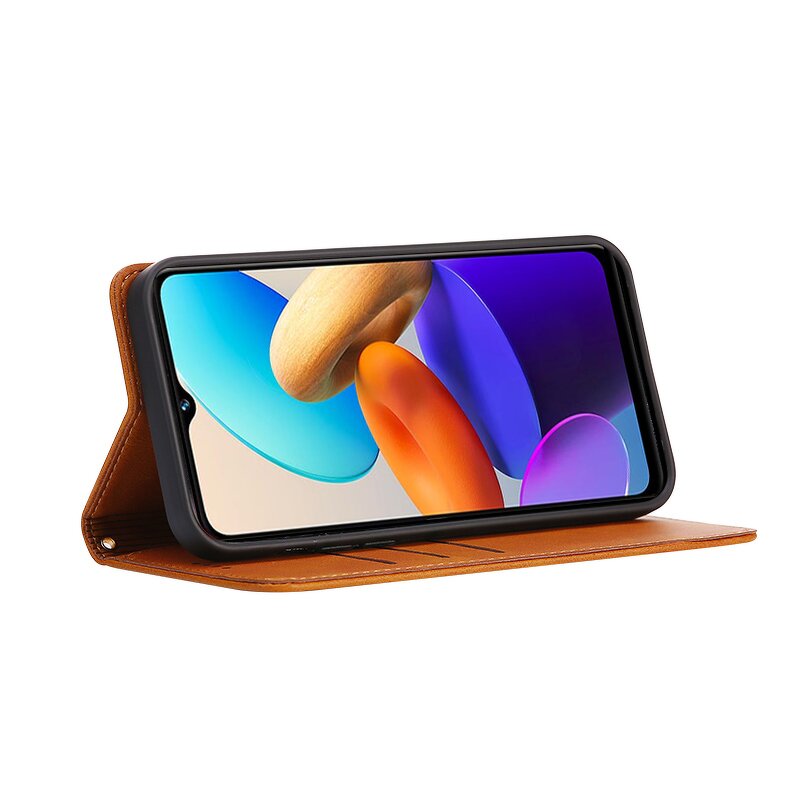 Phone Case - Manufacturer Vivo Y22s Calfskin Wallet Solid Color Light 5G Holster