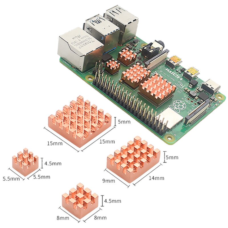 Heatsink - Manufacturer Raspberry Pi 4B Aluminium Copper Passive Cooling Radiator