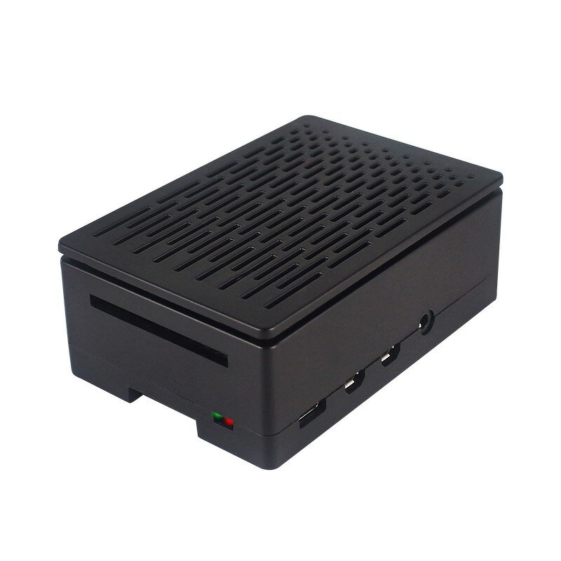 ABS Case - Manufacturer Raspberry Pi 4B Black Plastic 3.5" Screen LCD Fan Support