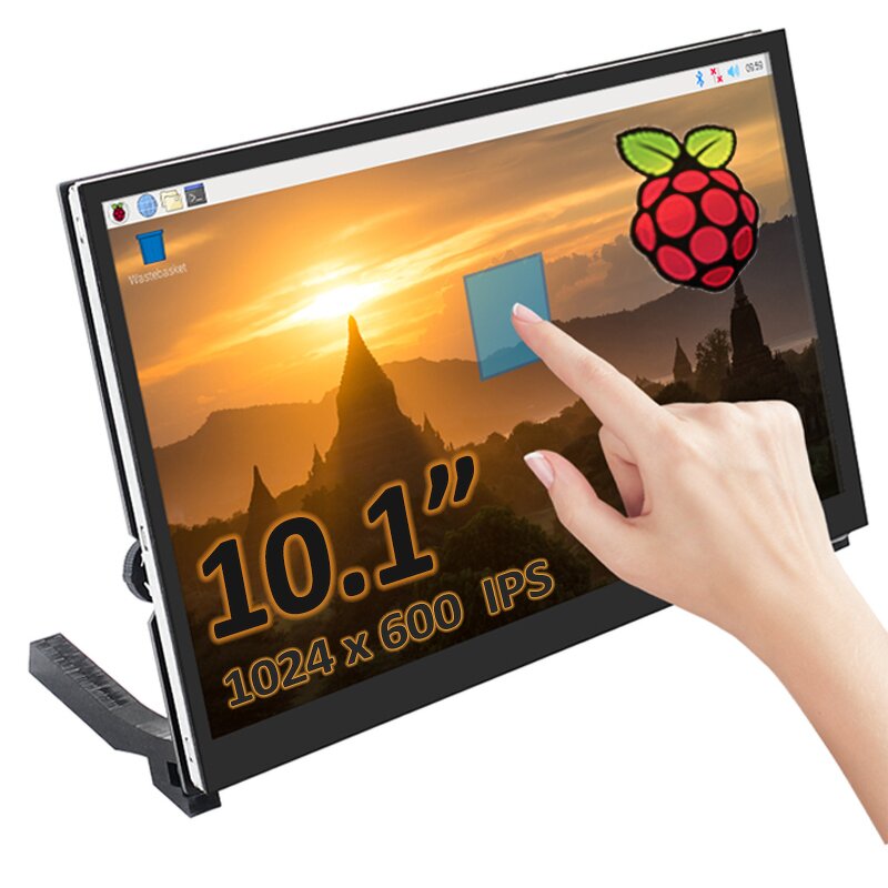 LCD Screen - Manufacturer 10.1" IPS 1024x600 Capacitive Touch Speakers Pi 5/4/3