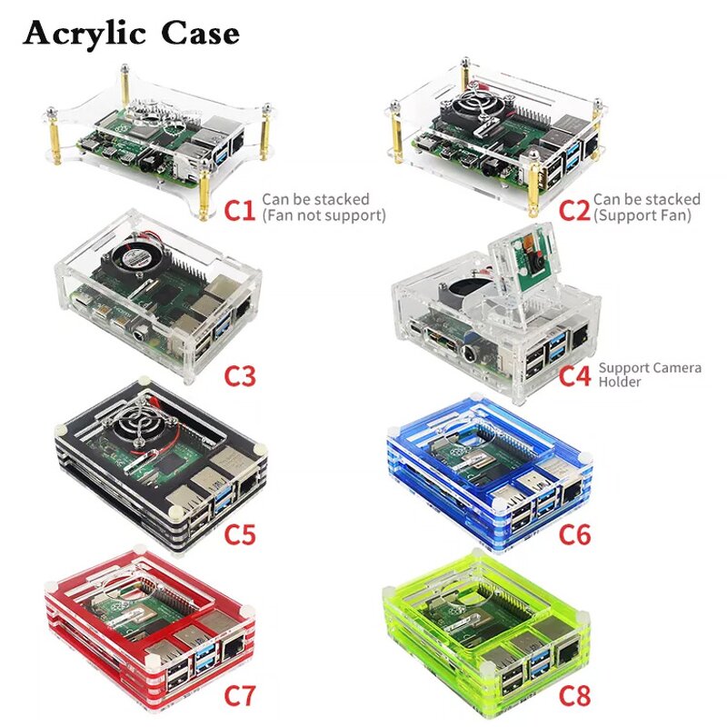 Starter Kit - Manufacturer Raspberry Pi 4B 2/4/8GB RAM Case Fan Heatsink Power SD HDMI