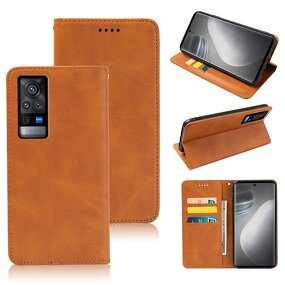 Phone Case - Manufacturer Vivo X60 Pro Waterproof Calfskin Leather Magnetic Holster