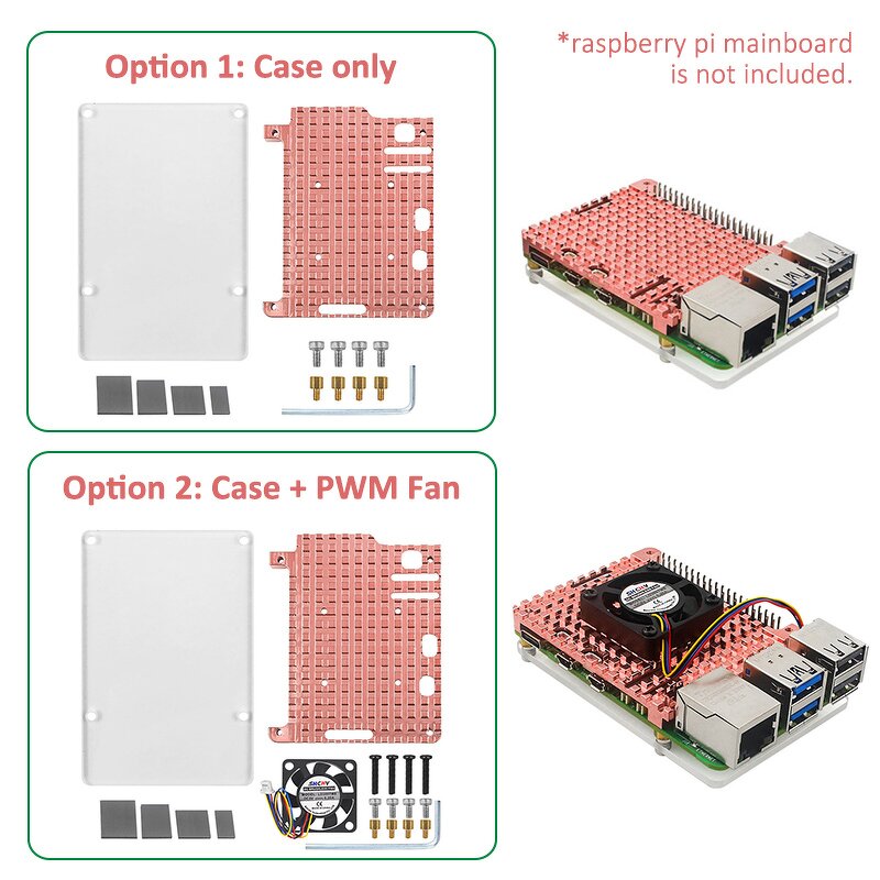 Cooling Accessory - Manufacturer Raspberry Pi 5 PWM Fan Passive/Active Copper Acrylic
