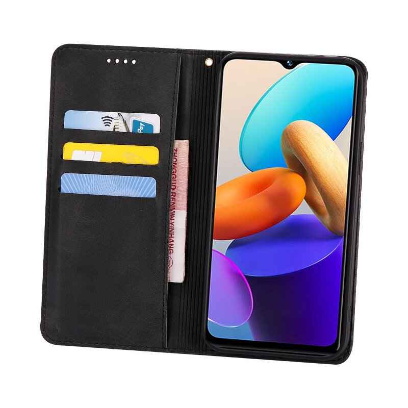 Phone Case - Manufacturer Vivo Y22s Calfskin Wallet Magnetic Solid Color Model Max