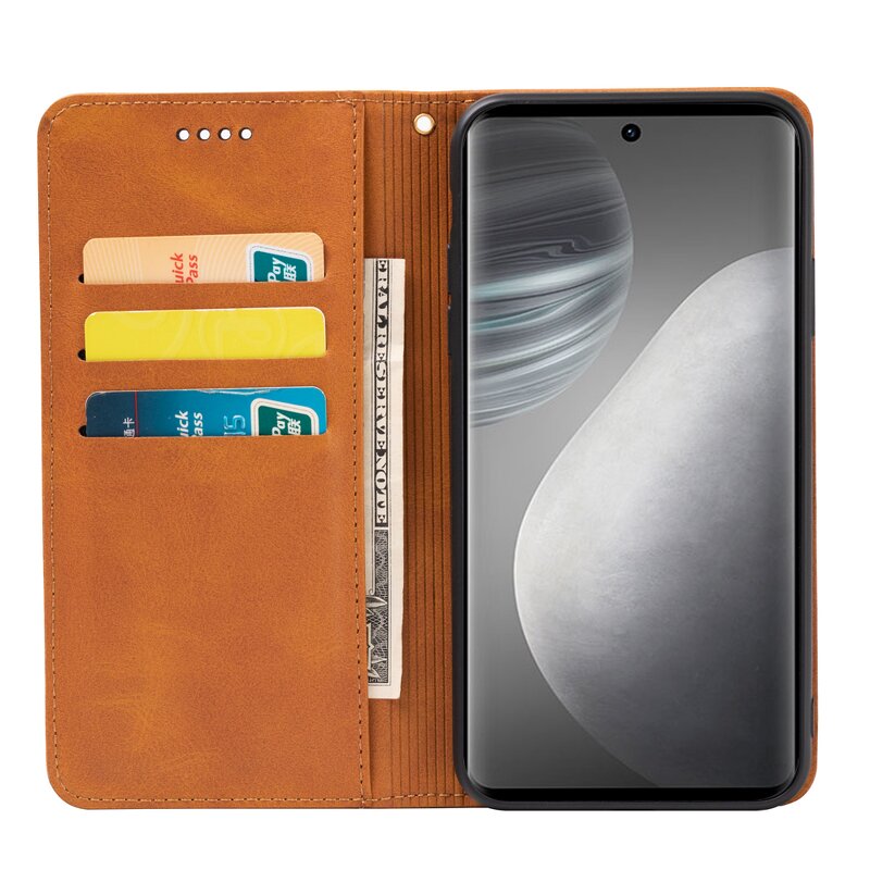 Phone Case - Manufacturer Vivo X60 Pro Waterproof Calfskin Leather Magnetic Holster