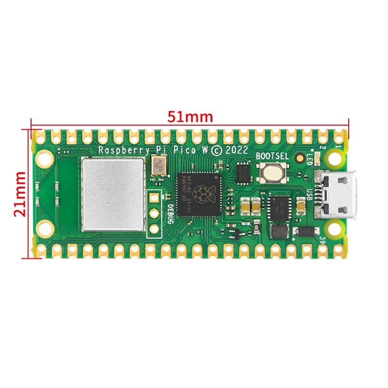 Development Board - Manufacturer Raspberry Pi Pico W WiFi RP2040 Acrylic Case GPIO