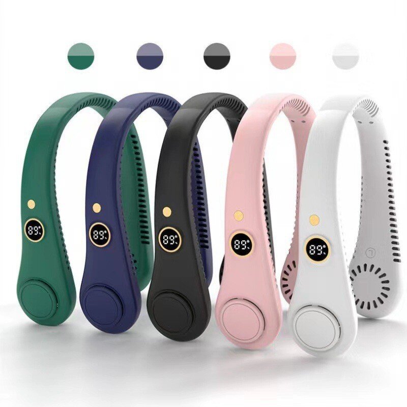 Neck Fan Manufacturer - Portable USB Digital Display Rechargeable Folding