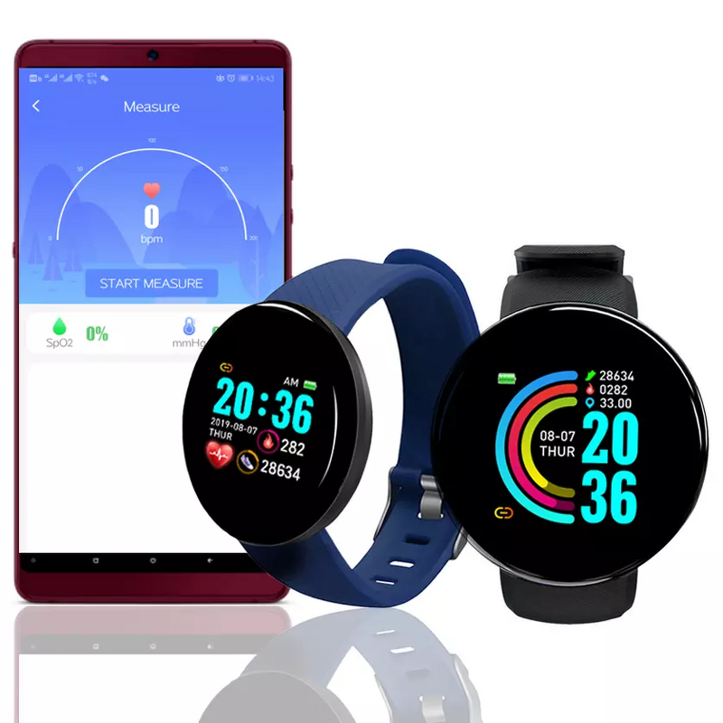 Fitness Tracker Manufacturer - D18 Unisex Waterproof Blood Pressure Monitor