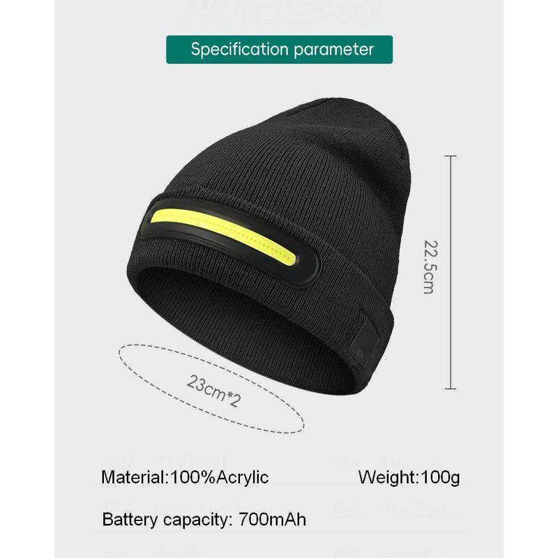 LED Headlamp Hat Manufacturer - M1-BTD3 Waterproof USB Charging Music