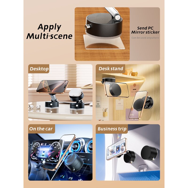 Car Phone Mount - Manufacturer Double Sided Magnetic Vacuum Suction Screen Mirror Glass