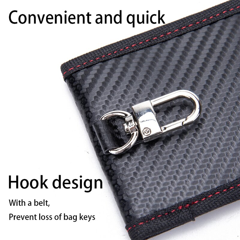 Faraday Pouch - Manufacturer Black Carbon Fiber Anti-theft Car Key RFID Signal Blocking