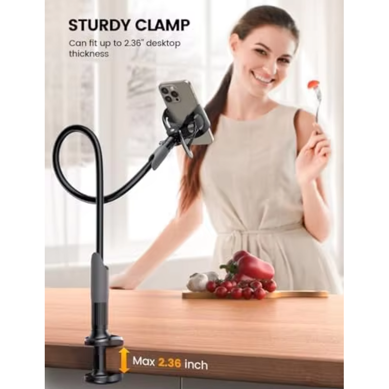 Gooseneck Holder - Manufacturer Flexible Long Arm Overhead Desk/Bedhead iPhone16 Pro Max