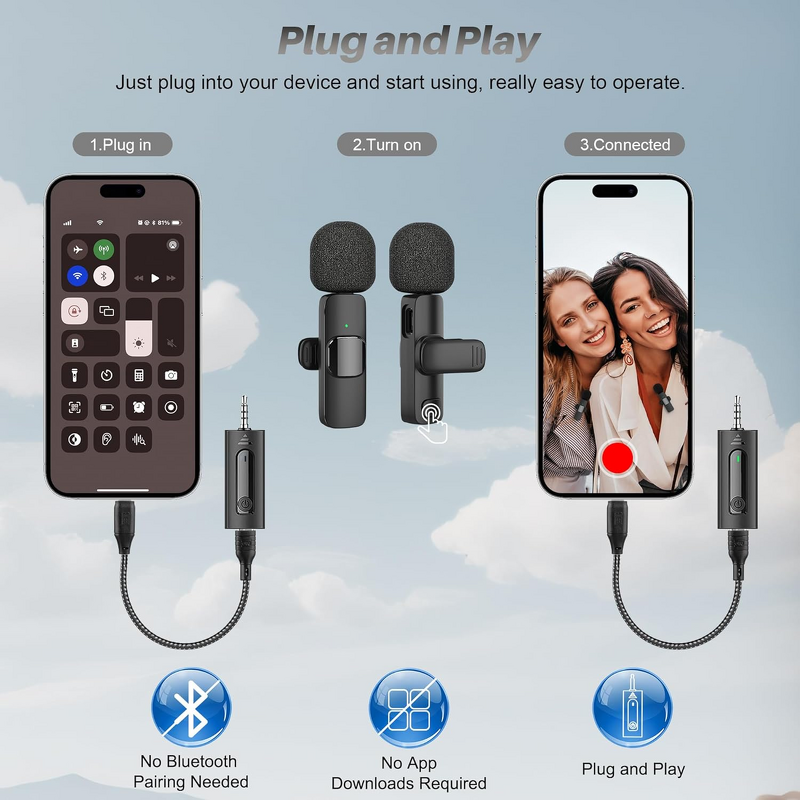 Lavalier Mic - Manufacturer Professional Wireless iPhone Android Type C Custom Noise Reduction