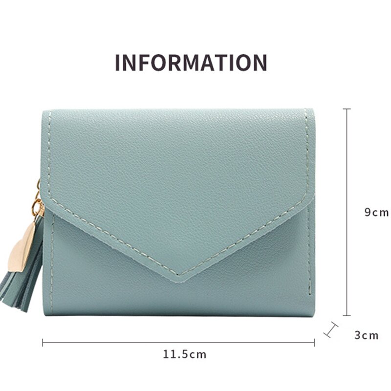 Wallet - Manufacturer Tri-fold PU Leather Tassel Card Holder Money Clip Credit Card Cash