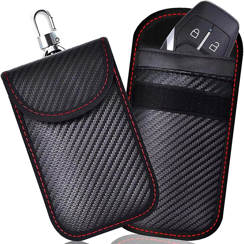 Faraday Pouch - Manufacturer Black Carbon Fiber Anti-theft Car Key RFID Signal Blocking