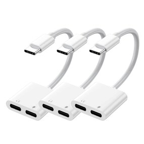 USB C Splitter - Manufacturer Dual USBC 2-in-1 PD 60W iPhone16 Laptop Audio Dongle