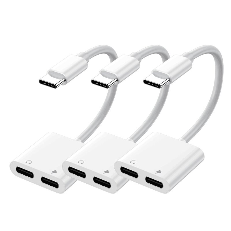 USB C Splitter - Manufacturer Dual USBC 2-in-1 PD 60W iPhone16 Laptop Audio Dongle
