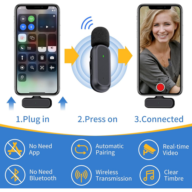 Lavalier Mic - Manufacturer Professional iPhone iPad Android Type C Charging Case Noise Reduction