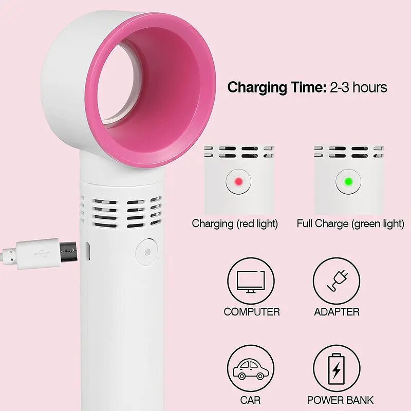 Eyelash Fan - Manufacturer USB Rechargeable Mini Bladeless Handheld Dryer Extension Blower