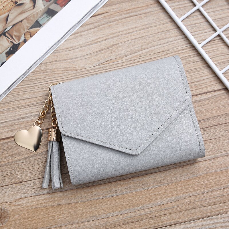 Women's Wallet - Manufacturer Slim PU Leather Tassel Multiple Card Slots Mini Korean