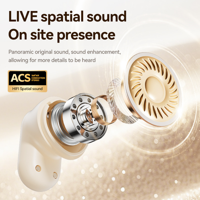 Wireless Earbuds - Manufacturer ENC Noise Cancelling 20H Stereo Bass IPX4 BT5.4 LED