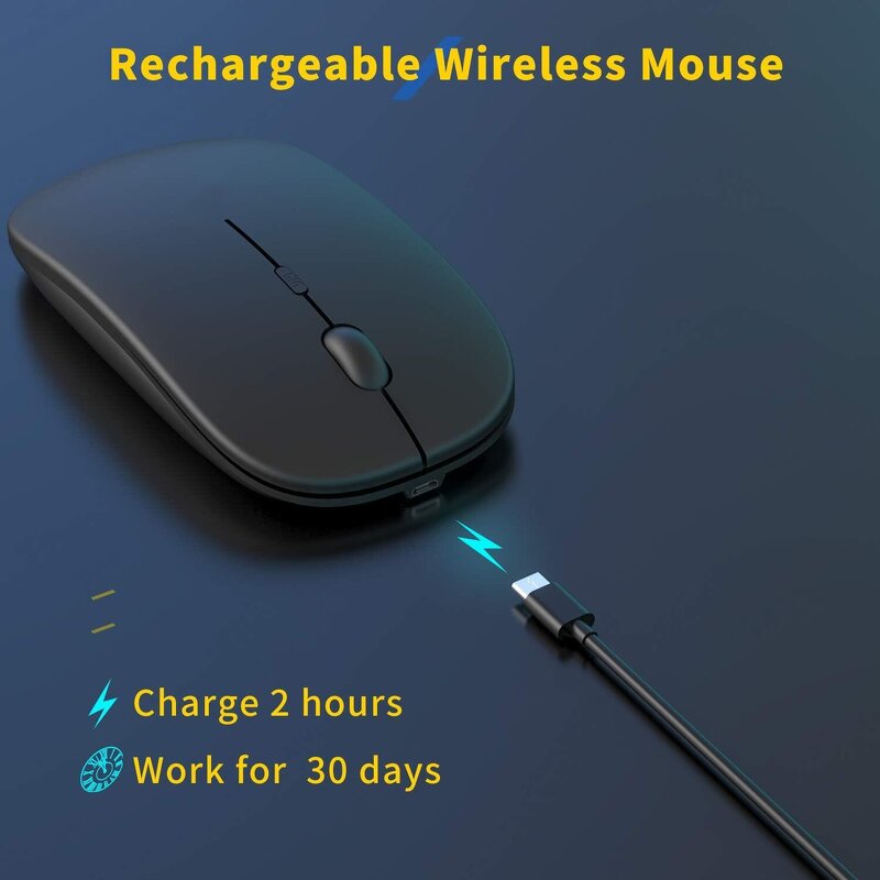 Wireless Mouse - Manufacturer 2.4G Silent Mini 3D LED 1600 DPI 6 Levels Rechargeable