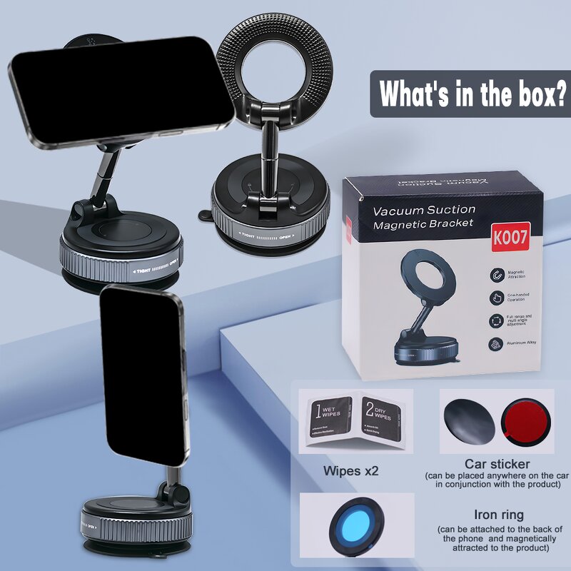 Phone Holder - Manufacturer K007 Magnetic Retractable Double-Sided Vacuum Suction Desk Bed