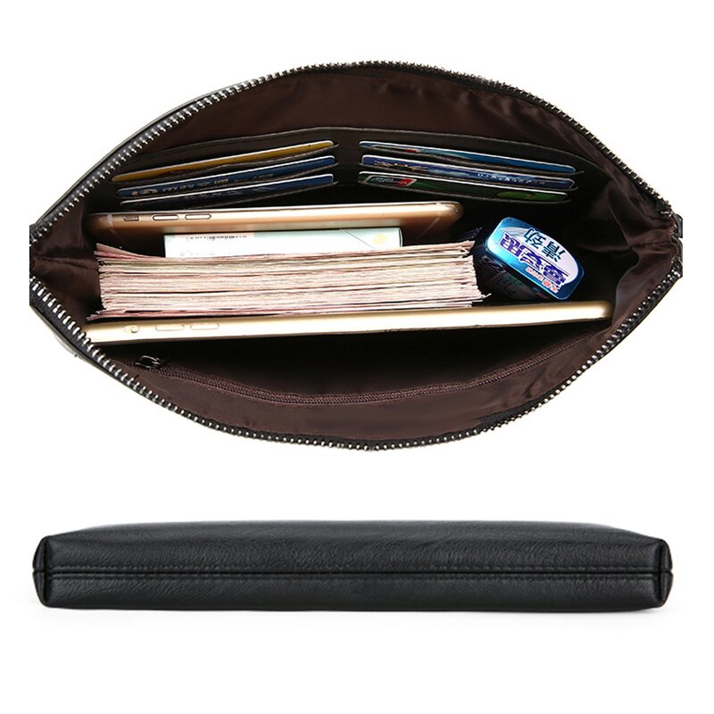 Handbag - Manufacturer Large Capacity PU Leather Business Travel Envelope Bag Men Women