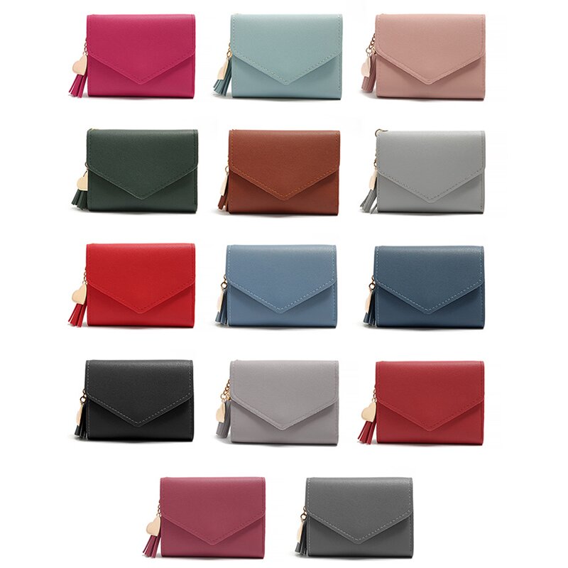 Wallet - Manufacturer Tri-fold PU Leather Tassel Card Holder Money Clip Credit Card Cash