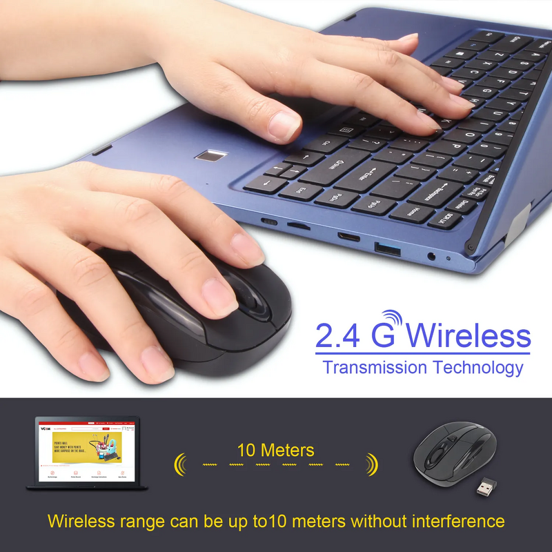 Wireless Mouse - Manufacturer Ultra-Thin 2.4G 1200DPI LED Mini Mobile Phone Laptop