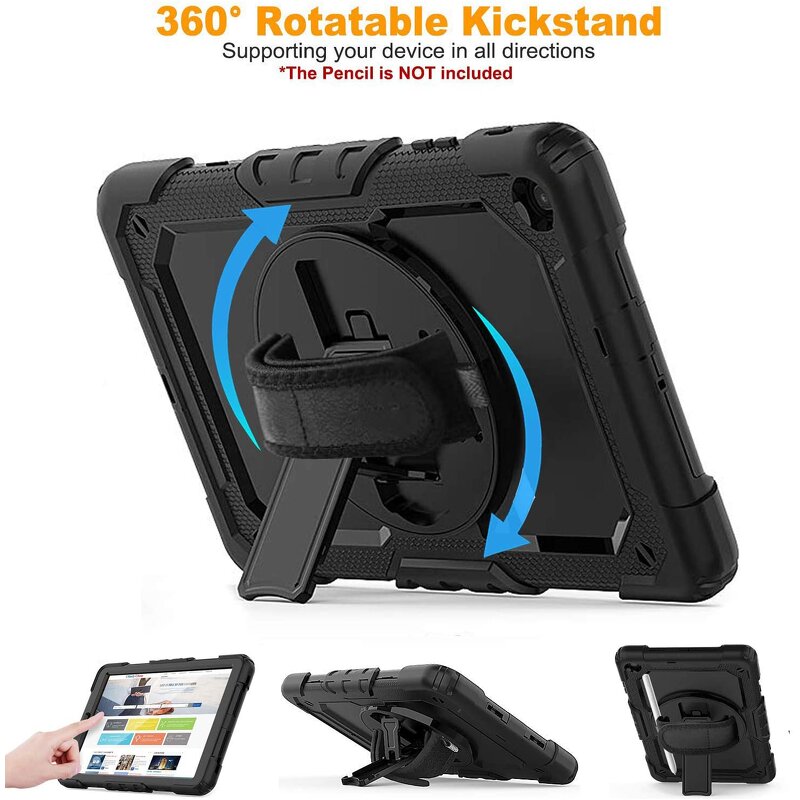 Tablet Case - Manufacturer Rotating Stand Hand Strap Silicone PC Samsung Galaxy Tab A10.1