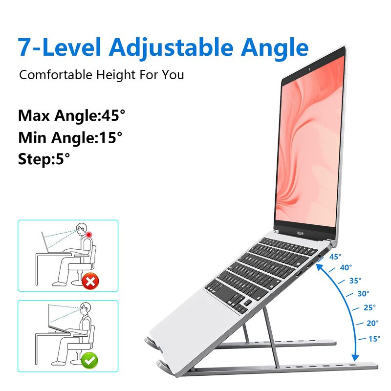 Laptop Stand - Manufacturer Carbon Steel Foldable Height Adjustable Vertical Notebook Holder