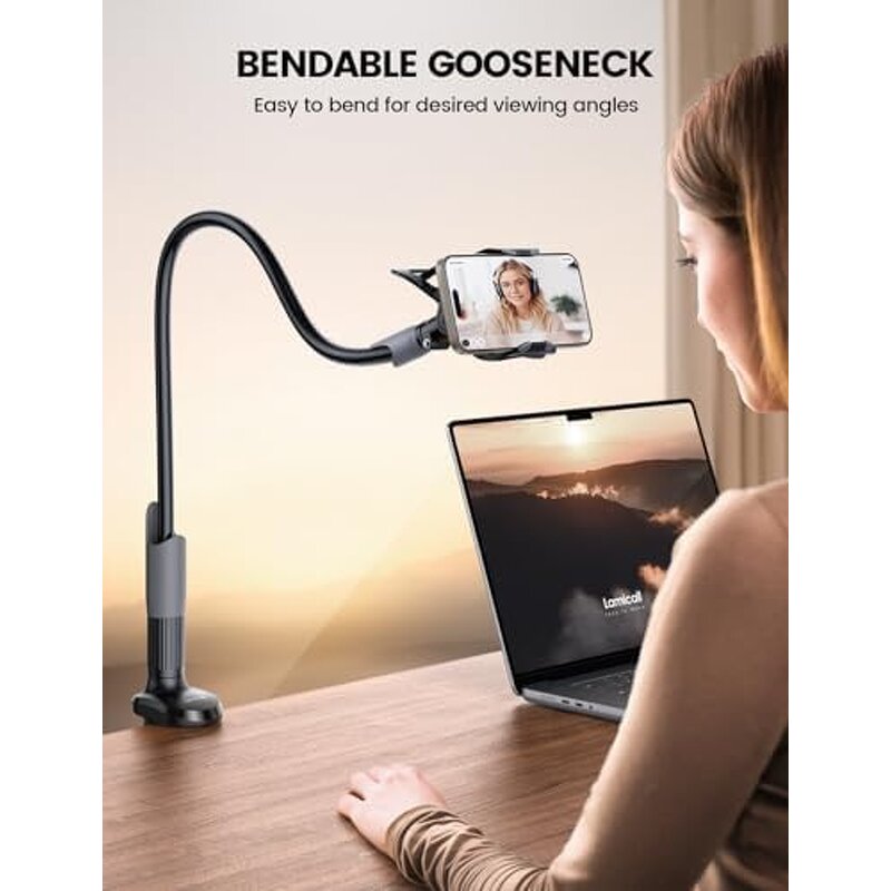 Gooseneck Holder - Manufacturer Flexible Long Arm Overhead Desk/Bedhead iPhone16 Pro Max