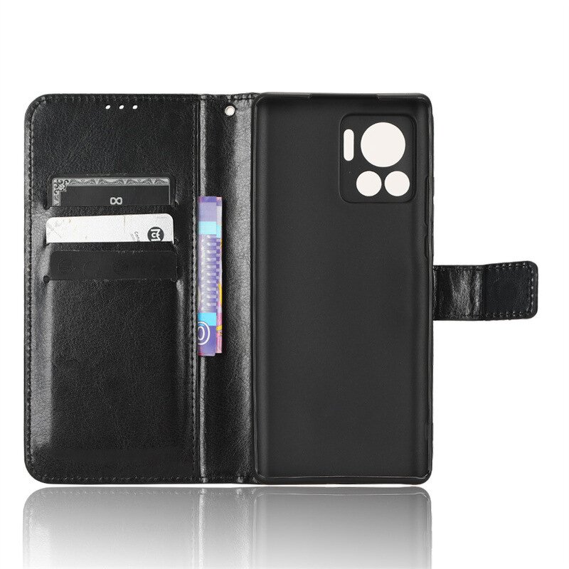 Leather Case - Manufacturer Crazy Horse Grain PU TPU Flip Card Insert Motorola Edge 30 iPhone