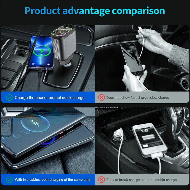 Car Charger - Manufacturer 2026 45W 4 in 1 USB-C Star Scene Display Cigar Lighter PD